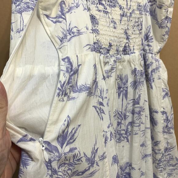 FAT FACE White/Blue Flamingo Pattern HEIDI Summer Sun Dress Sz 8 NWT - Picture 10 of 16